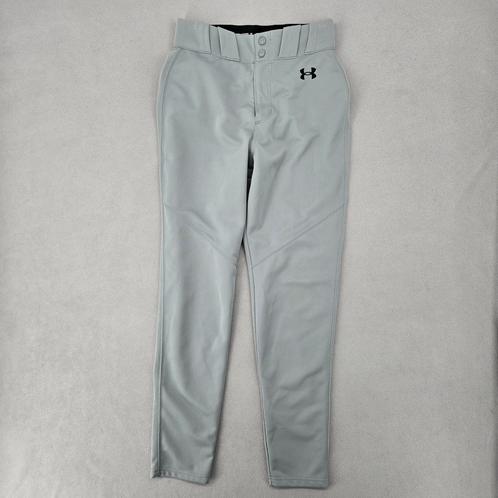 Under Armour Mens Small Gray Baseball Pants Tapered Athletic Sportswear